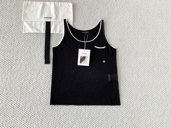 Chanel CC Women's Knitted Sleeveless Top Vest #380033