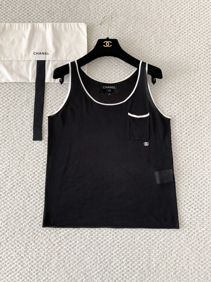 Chanel CC Women's Knitted Sleeveless Top Vest #380033