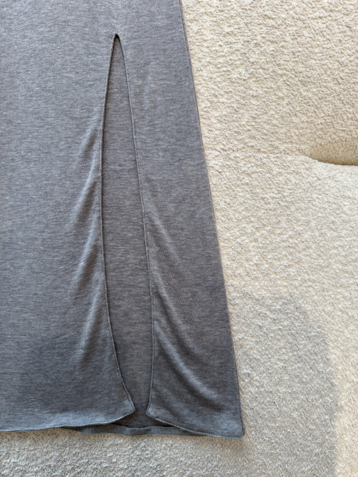 MiuMiu Grey Silk Jersey Dress #380047