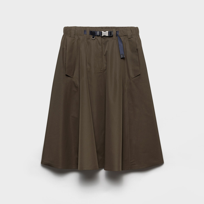 PRADA Selva Green Technical Fabric Circle Skirt #378469