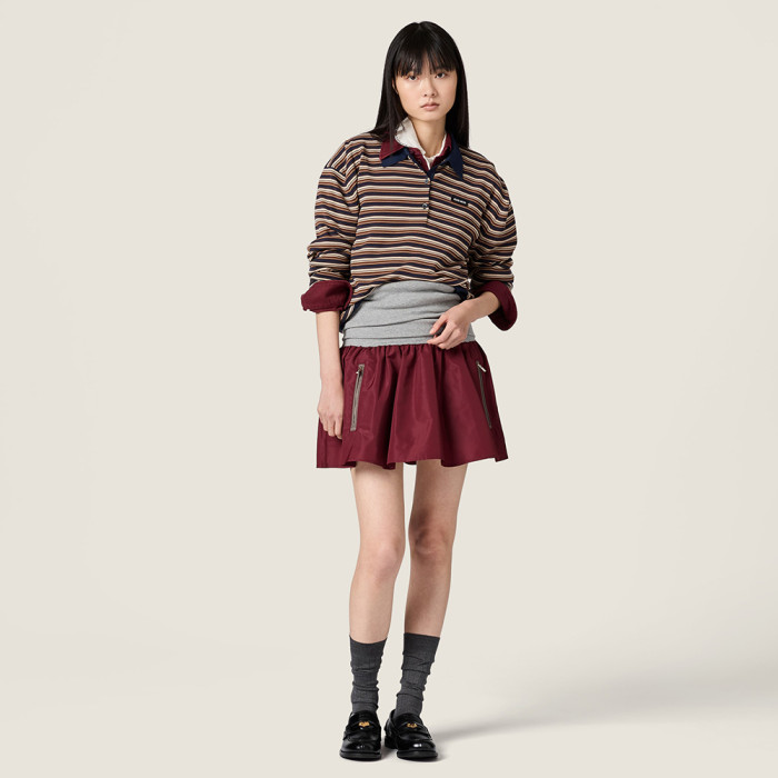 MiuMiu Amaranth gray Technical Fabric Miniskirt #380064