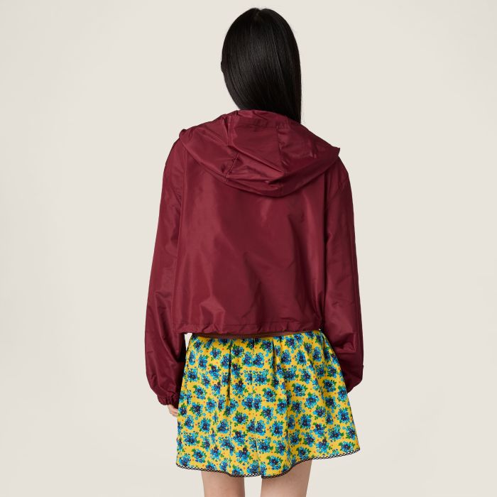 MiuMiu Amaranth Red Technical Fabric Blouson Jacket #380063