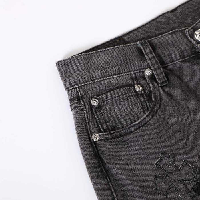 Chrome Hearts Cross Silver Jeans Jeans #376821