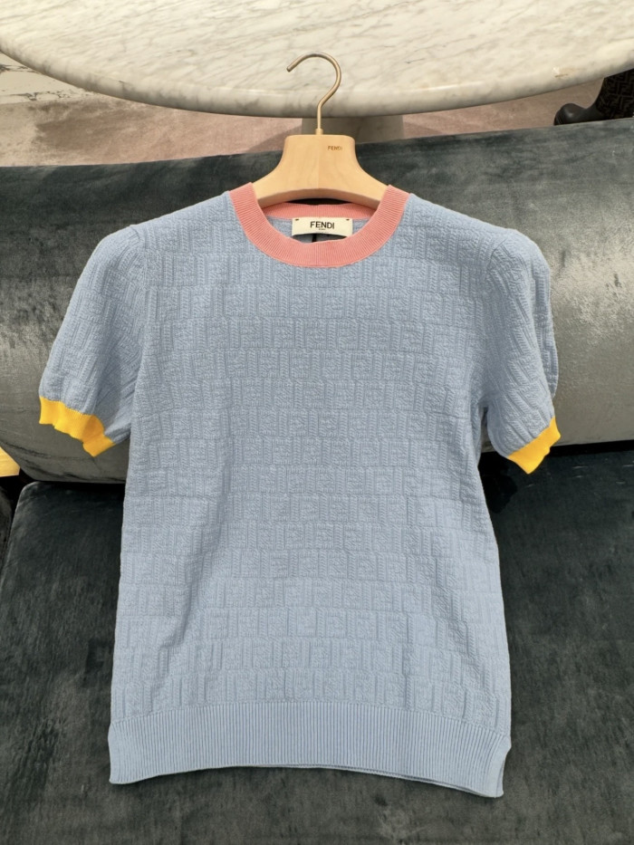Fendi Jumper Cotton Light Blue #380132