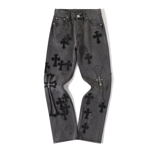Chrome Hearts Cross Silver Jeans Jeans #376821