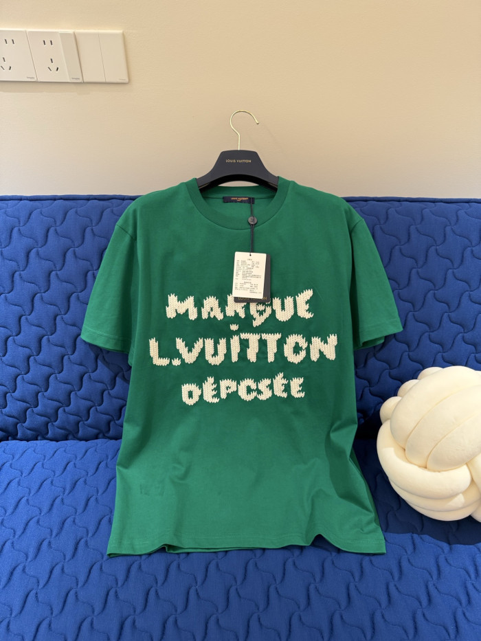 Louis Vuitton Crew Neck Wool Embroidered T-shirt #380219
