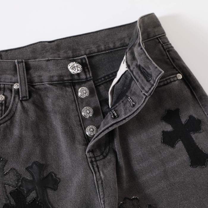 Chrome Hearts Cross Silver Jeans Jeans #376821