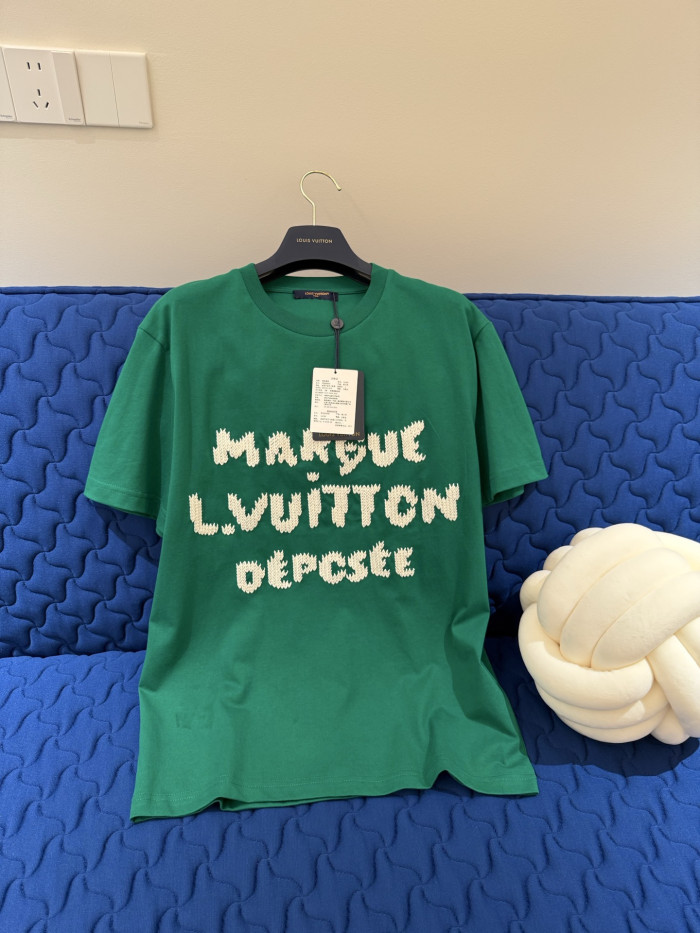 Louis Vuitton Crew Neck Wool Embroidered T-shirt #380219
