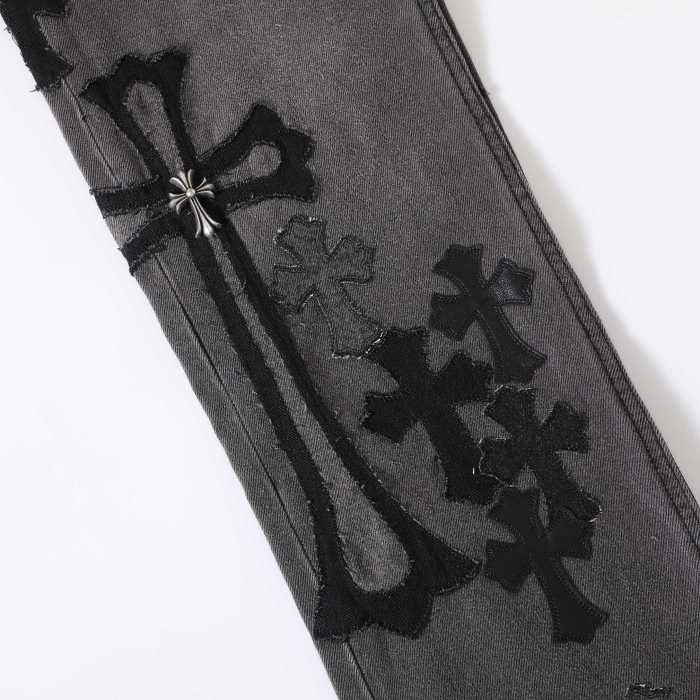 Chrome Hearts Cross Silver Jeans Jeans #376821