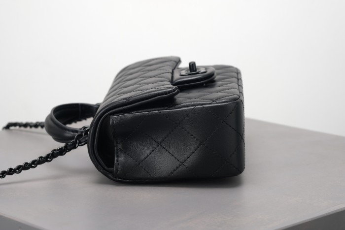 Chanel So Black Quilted Lambskin Mini Rectangular Classic Single Flap #378297
