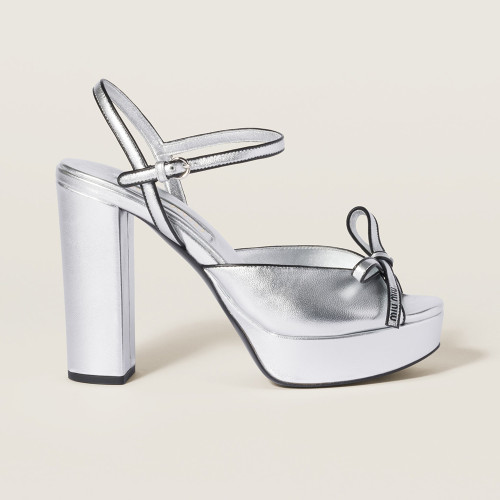 MiuMiu Mordoré nappa leather platform sandals 12cm #380320