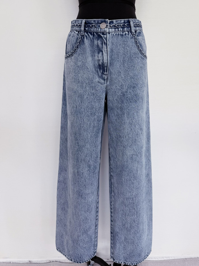 Chanel Top-quality version Jeans Embroidered Denim #380124