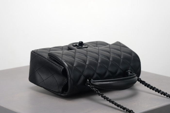 Chanel So Black Quilted Lambskin Mini Rectangular Classic Single Flap #378297