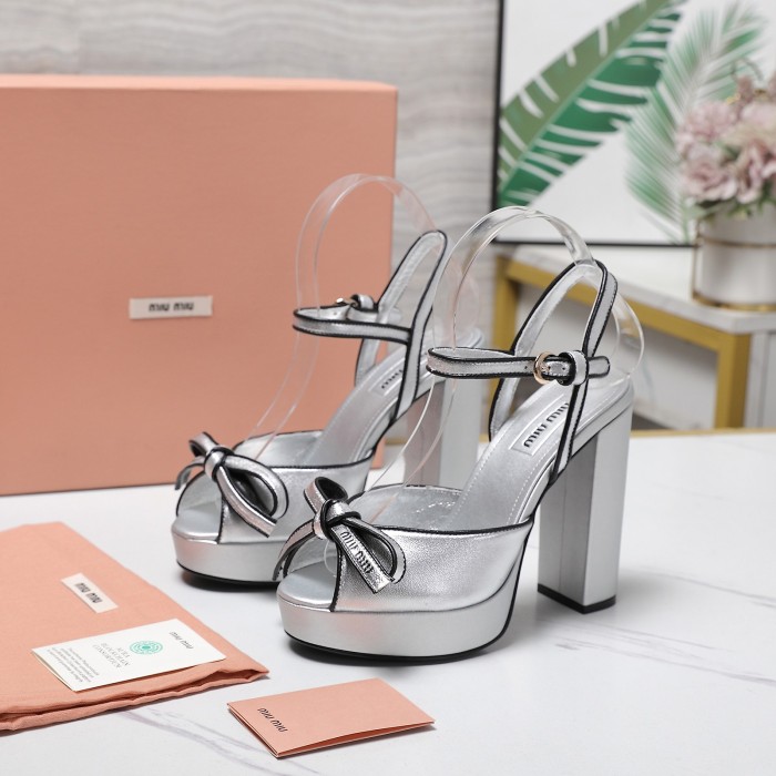 MiuMiu Mordoré nappa leather platform sandals 12cm #380320