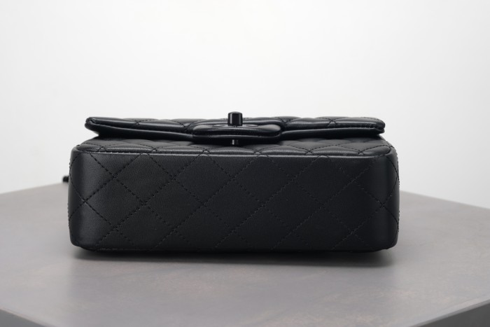Chanel So Black Quilted Lambskin Mini Rectangular Classic Single Flap #378297