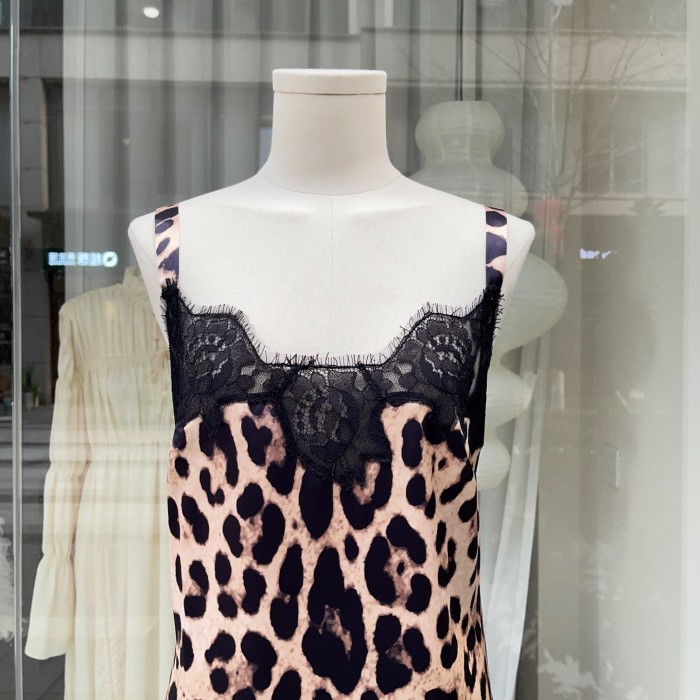 Dolce&Gabbana Leopard-print Satin Lingerie Slip With Lace Detailing in Animal Print #380455