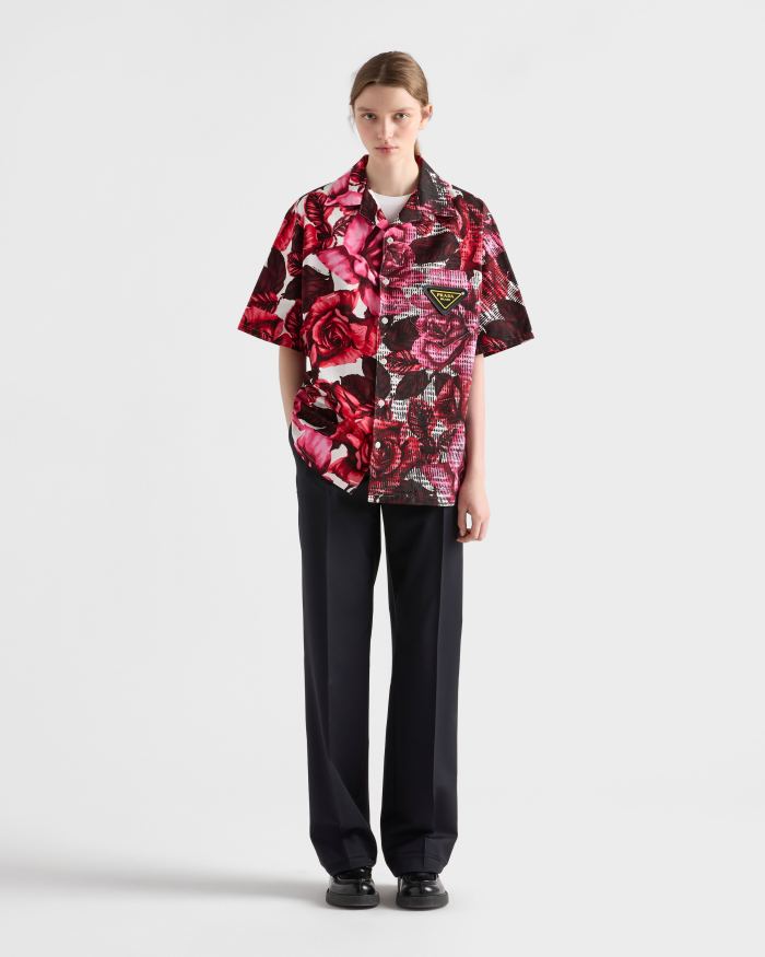 PRADA Pink Timecapsule Printed Cotton Shirt #380471