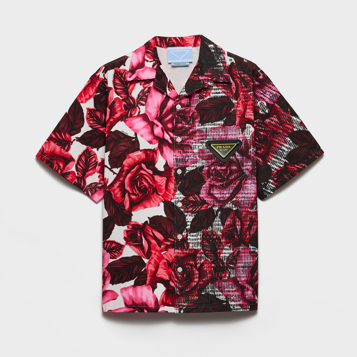 PRADA Pink Timecapsule Printed Cotton Shirt #380471