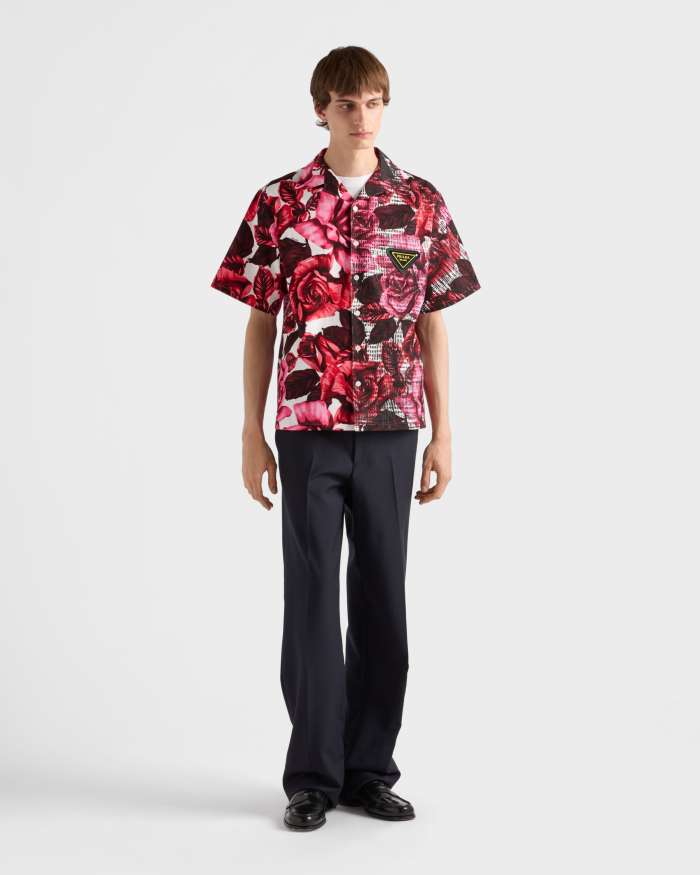 PRADA Pink Timecapsule Printed Cotton Shirt #380471