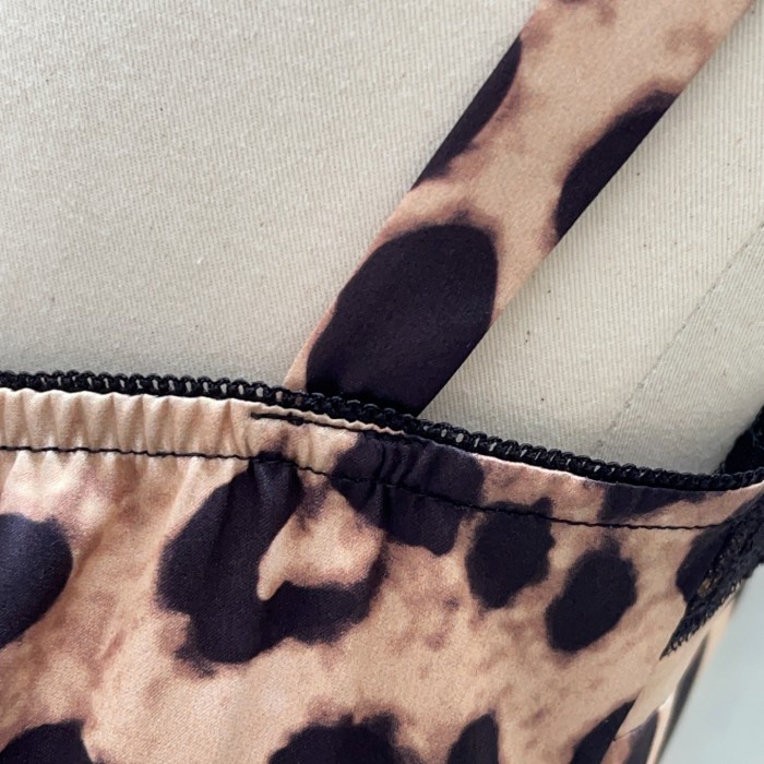 Dolce&Gabbana Leopard-print Satin Lingerie Slip With Lace Detailing in Animal Print #380455