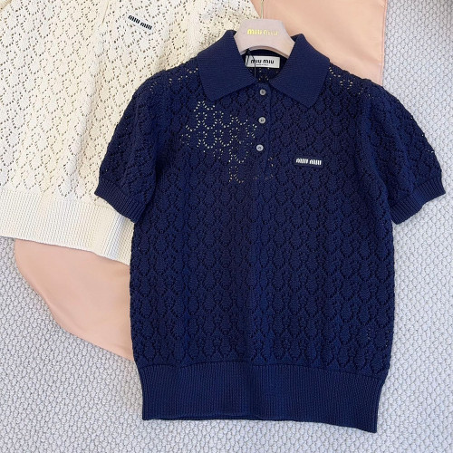 Miumiu Rhombus Hollow Knitted Polo #380495