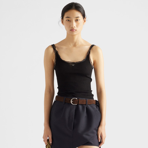 PRADA Ribbed Cotton Top #381193