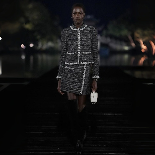 Chanel Black and White Tweed Texture Jacket#330746