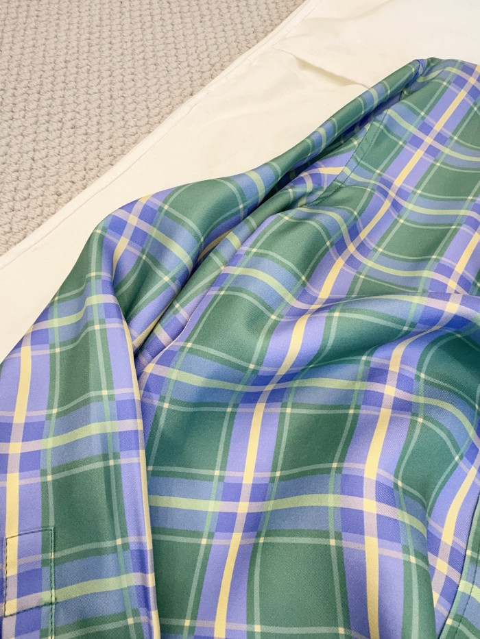 DIOR Blouse with Removable Bow Multicolor Check n Dior Silk Twill #380322