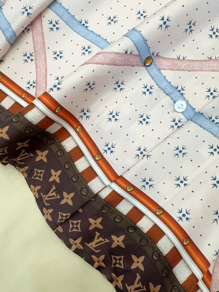 LOUIS VUITTON Trunk Print Silk Shirt #381113