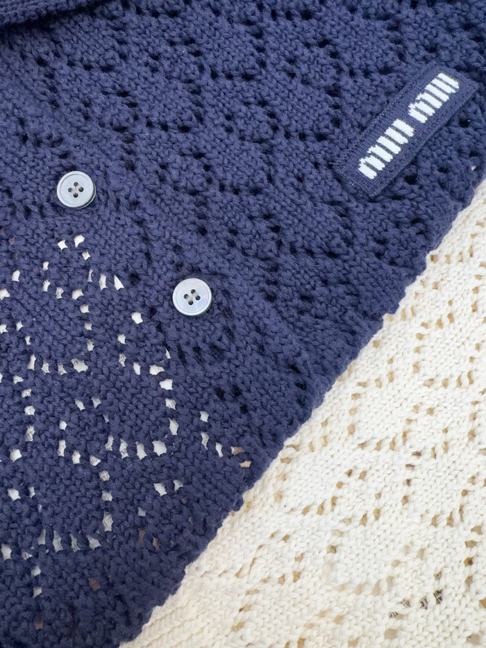 Miumiu Rhombus Hollow Knitted Polo #380495