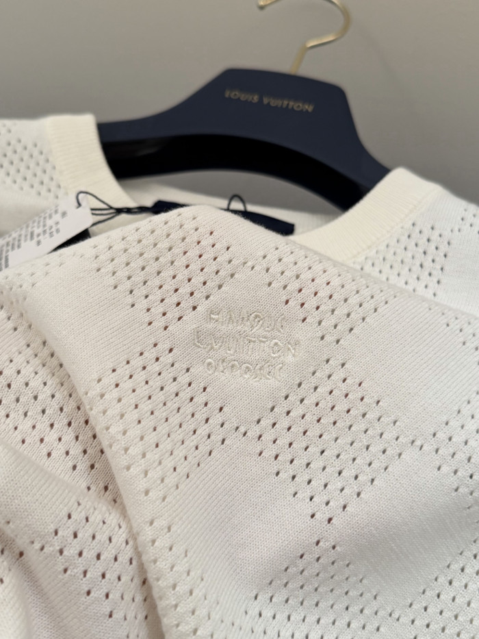 LOUIS VUITTON Pointelle Signature Short-Sleeved Crewneck #381220
