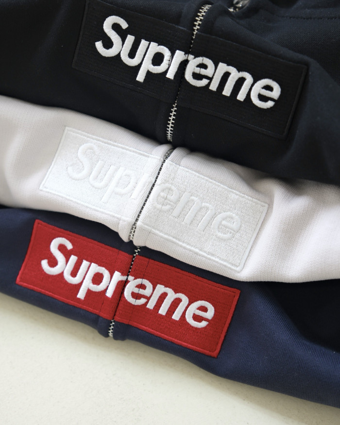 Supreme x MM6 Maison Margiela Box Logo Zip Hooded Swearshirt #381188