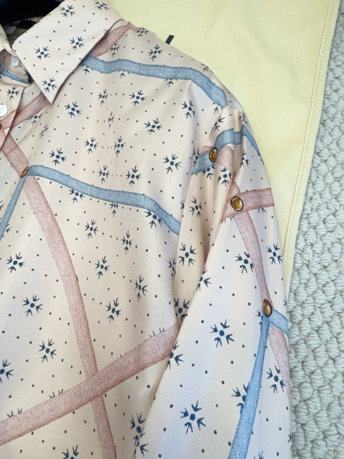 LOUIS VUITTON Trunk Print Silk Shirt #381113