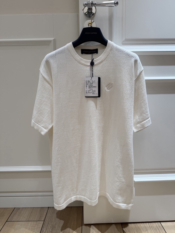 LOUIS VUITTON Pointelle Signature Short-Sleeved Crewneck #381220