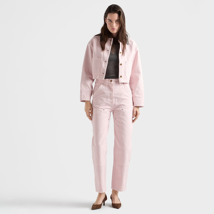 PRADA Pink Canvas Blouson Jacket Pants #381226