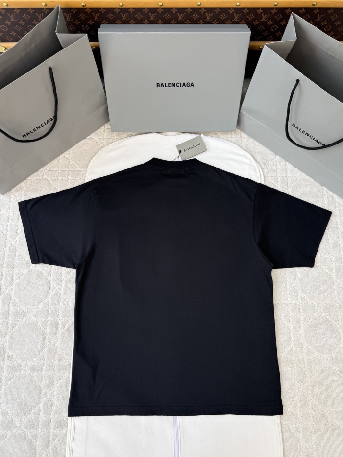 Balenciaga Black Coconut Jungle Round Neck Short Sleeves #381247