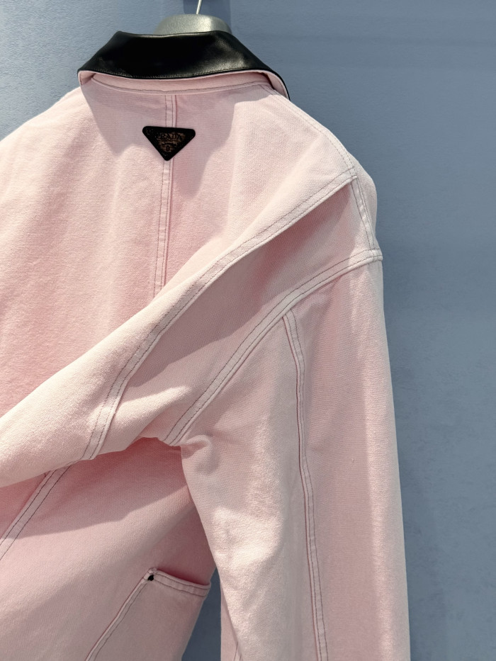 PRADA Pink Canvas Blouson Jacket #381228