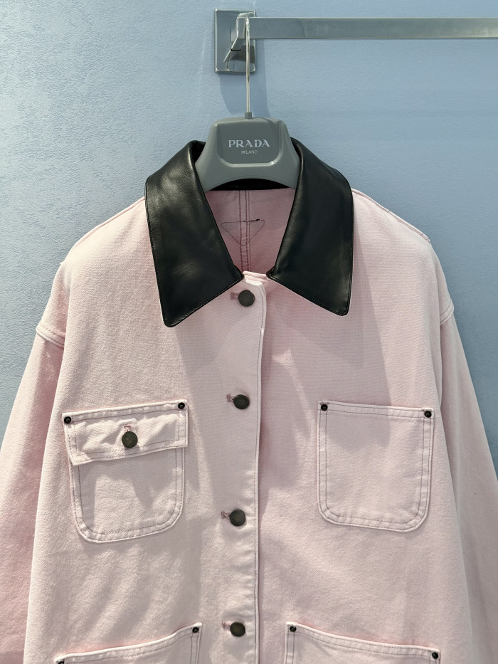 PRADA Pink Canvas Blouson Jacket #381228