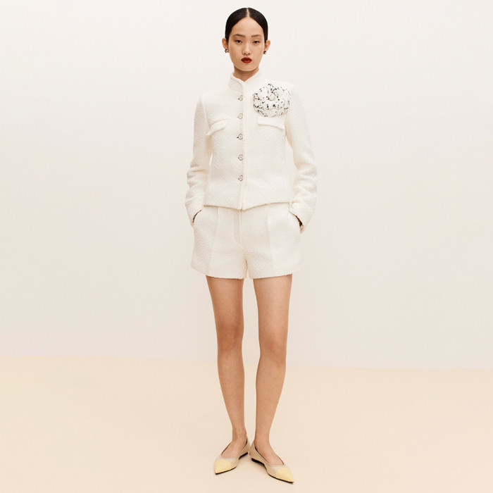 Chanel Jacket Tweed White #381111