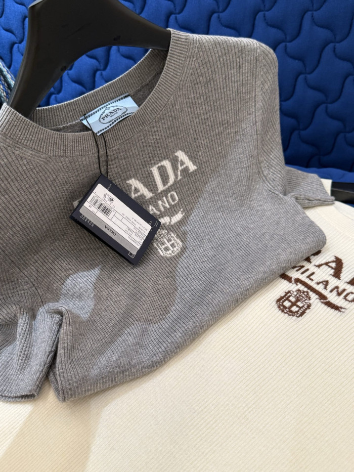 PRADA Silk Crew-neck Sweater With Logo #381258