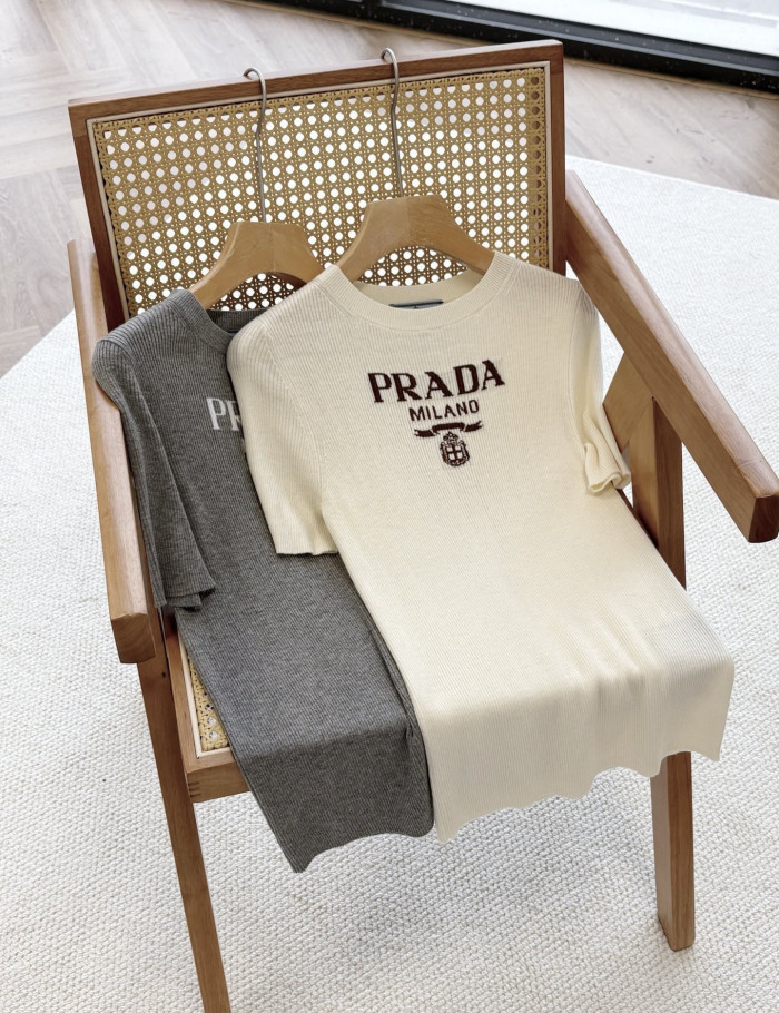 PRADA Silk Crew-neck Sweater With Logo #381258