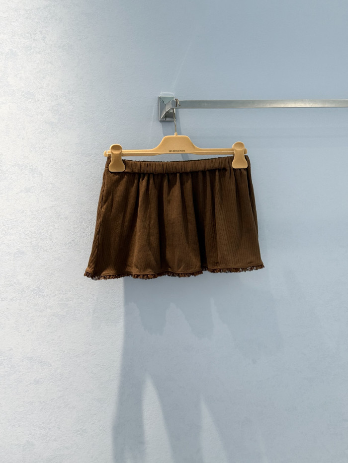 MiuMiu Cocoa Brown Garment-dyed Cotton Tank Top Miniskrit #381223