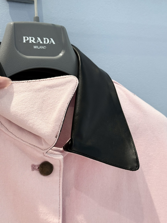 PRADA Pink Canvas Blouson Jacket #381228