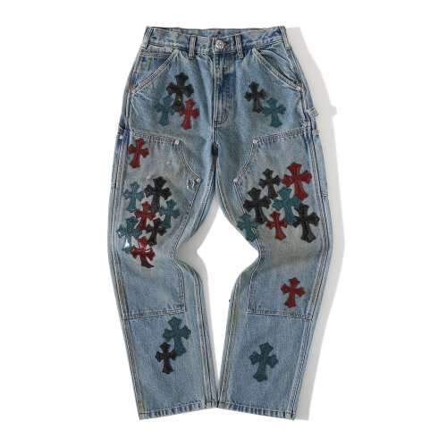 Chrome Hearts Three-color Starry Sky Jelly Leather Work Jeans #381414