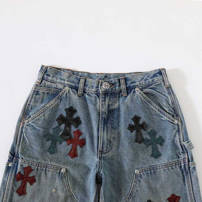 Chrome Hearts Three-color Starry Sky Jelly Leather Work Jeans #381414