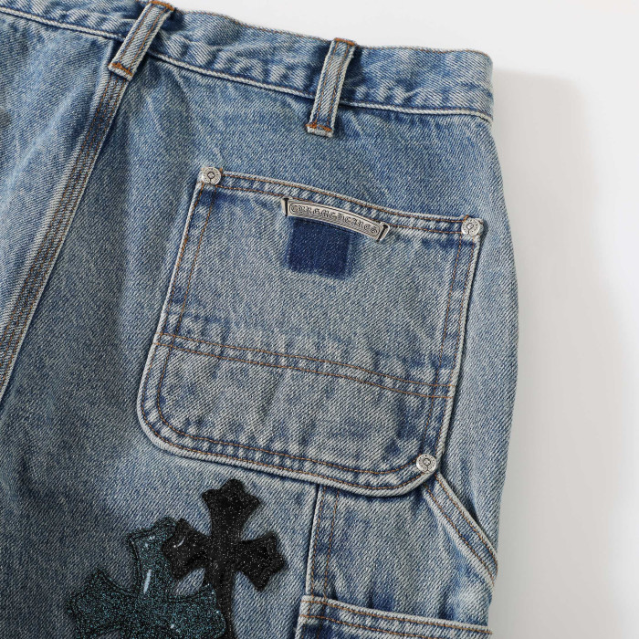 Chrome Hearts Three-color Starry Sky Jelly Leather Work Jeans #381414