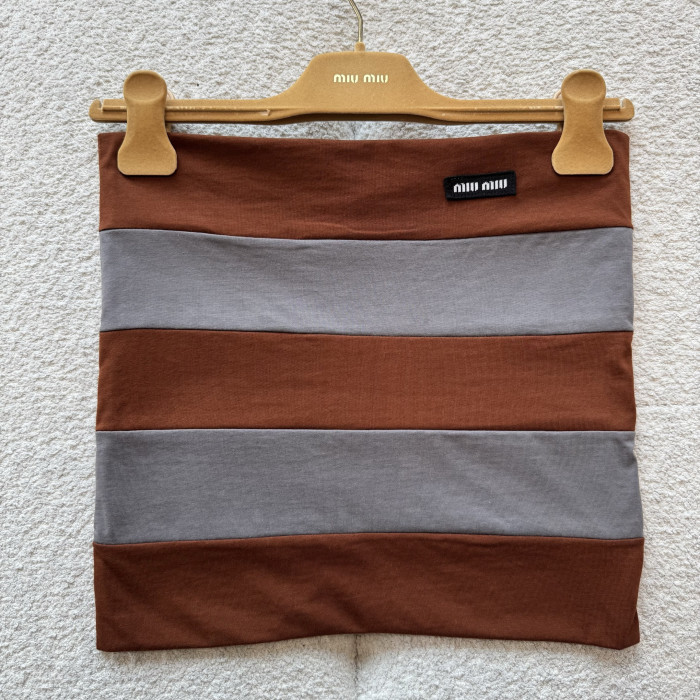 MiuMiu Knitted Striped Chest Wrap#381473