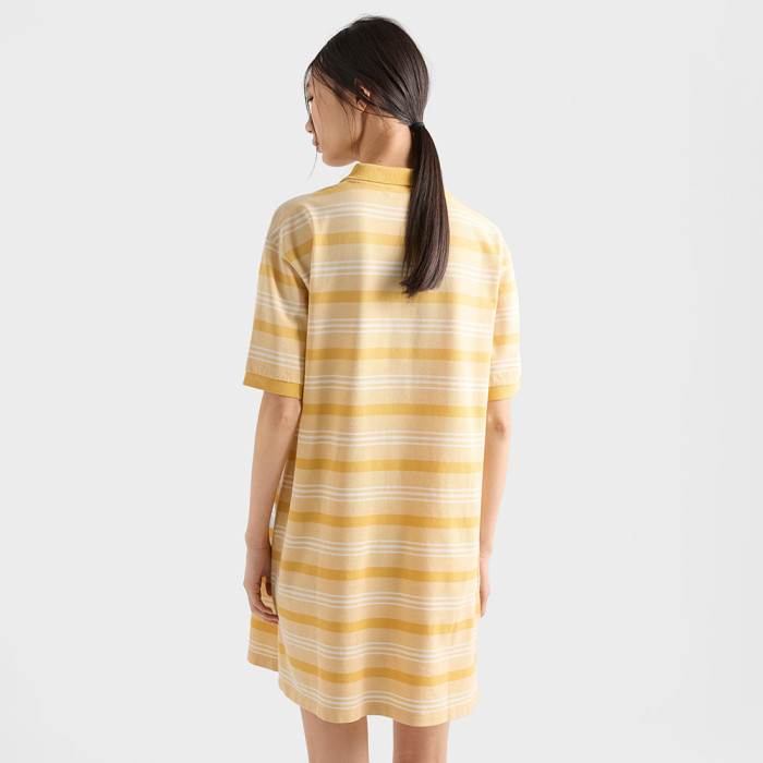 PRADA Yellow Bayadere Stripe Piqué Mini-dress #381470