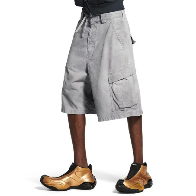 Balenciaga Zip Fly Dirty Effect Cargo Shorts #381524