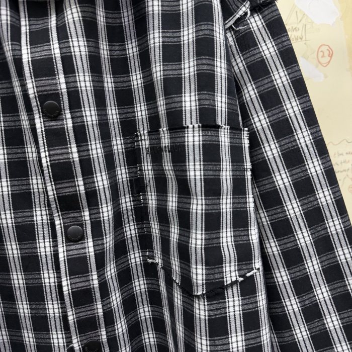  Balenciaga Black Raw Edge Overshirt in Washed Cotton #381525